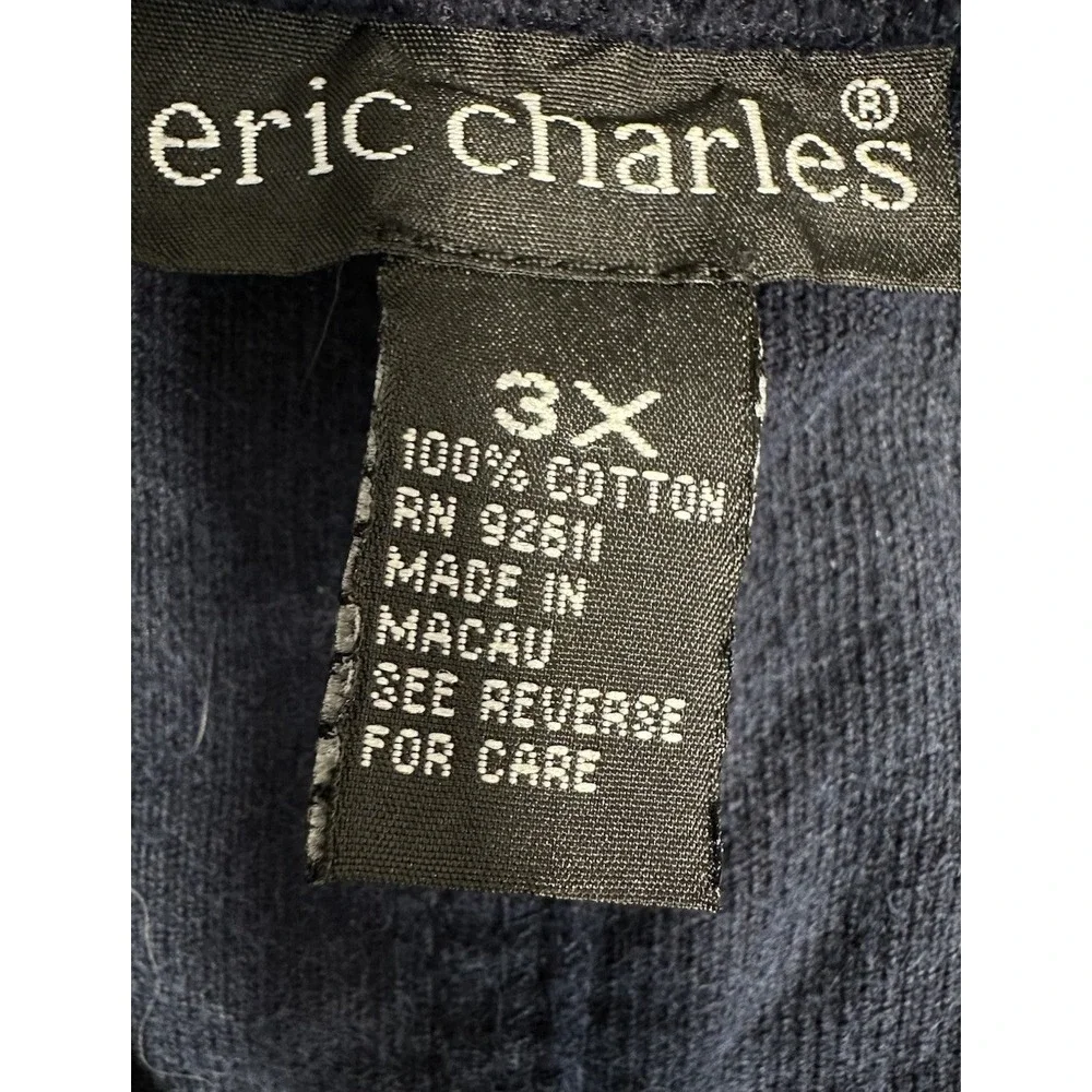 Vtg Eric Charles Pinafore Dress Womens 3X Blue Corduroy Cottage Jumper 90s - Picture 6 of 10